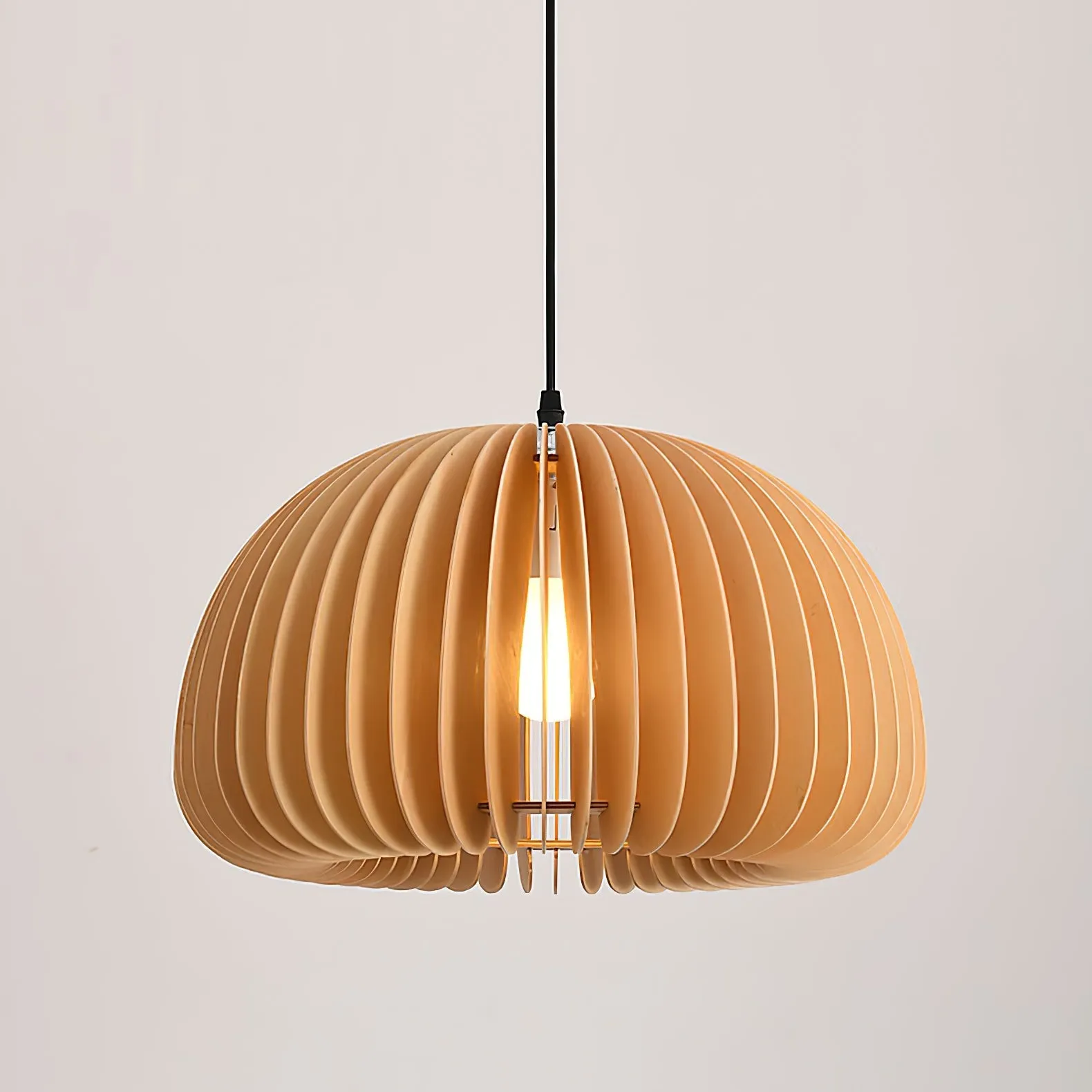 Wooden Pumpkin Pendant Lamp