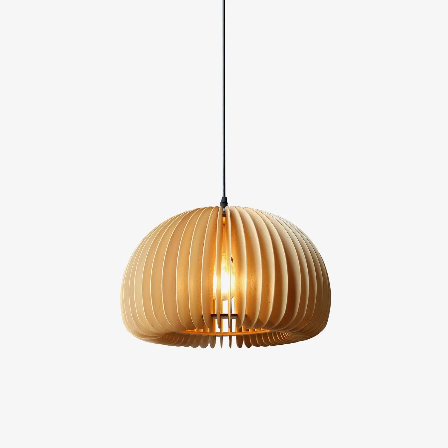 Wooden Pumpkin Pendant Lamp