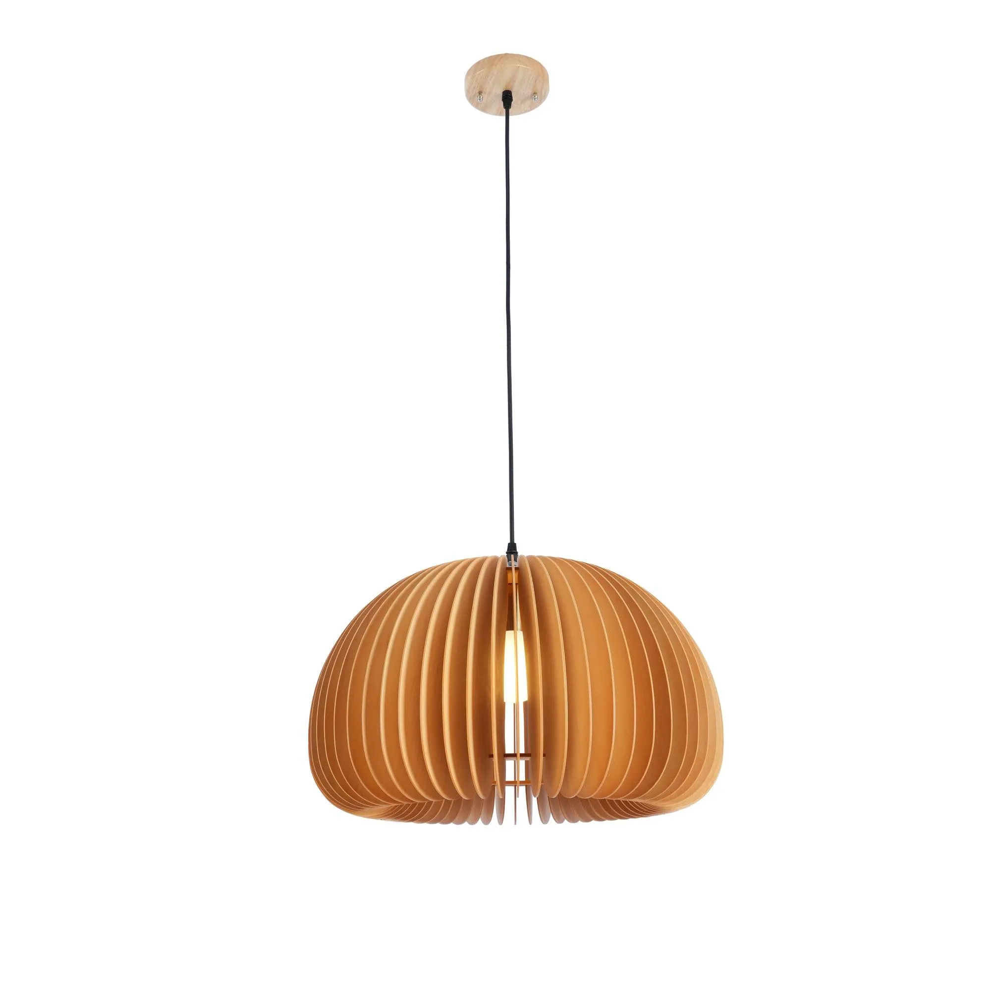 Wooden Pumpkin Pendant Lamp