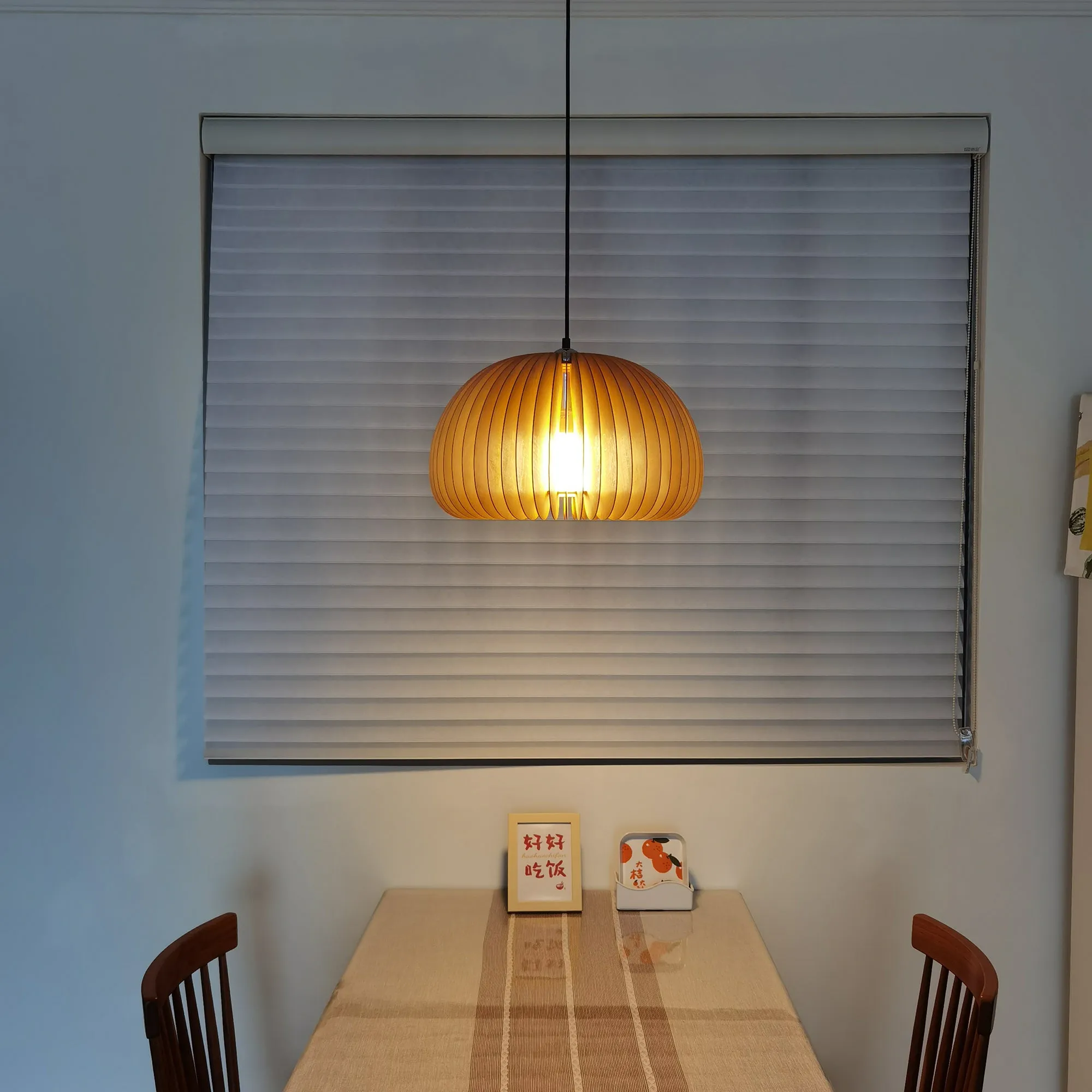 Wooden Pumpkin Pendant Lamp