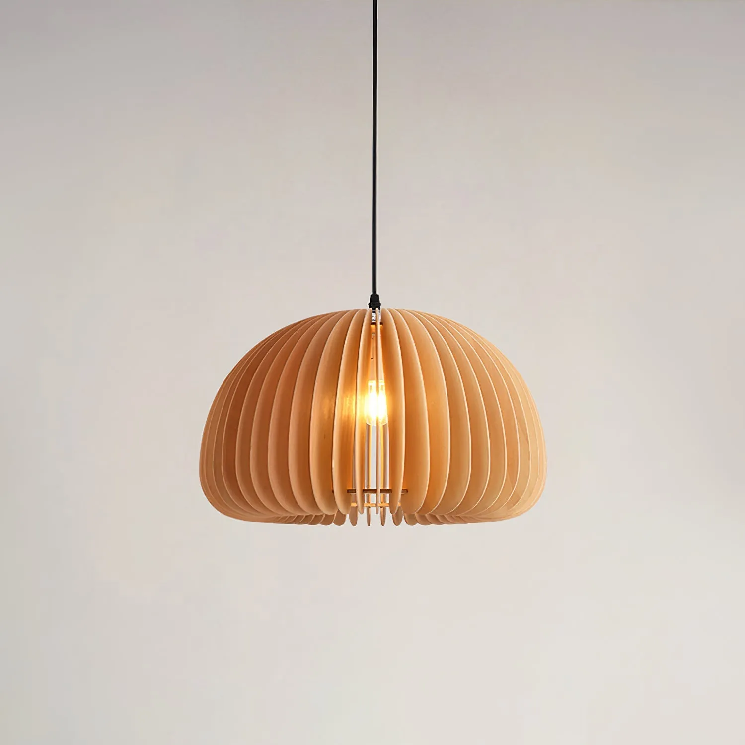 Wooden Pumpkin Pendant Lamp