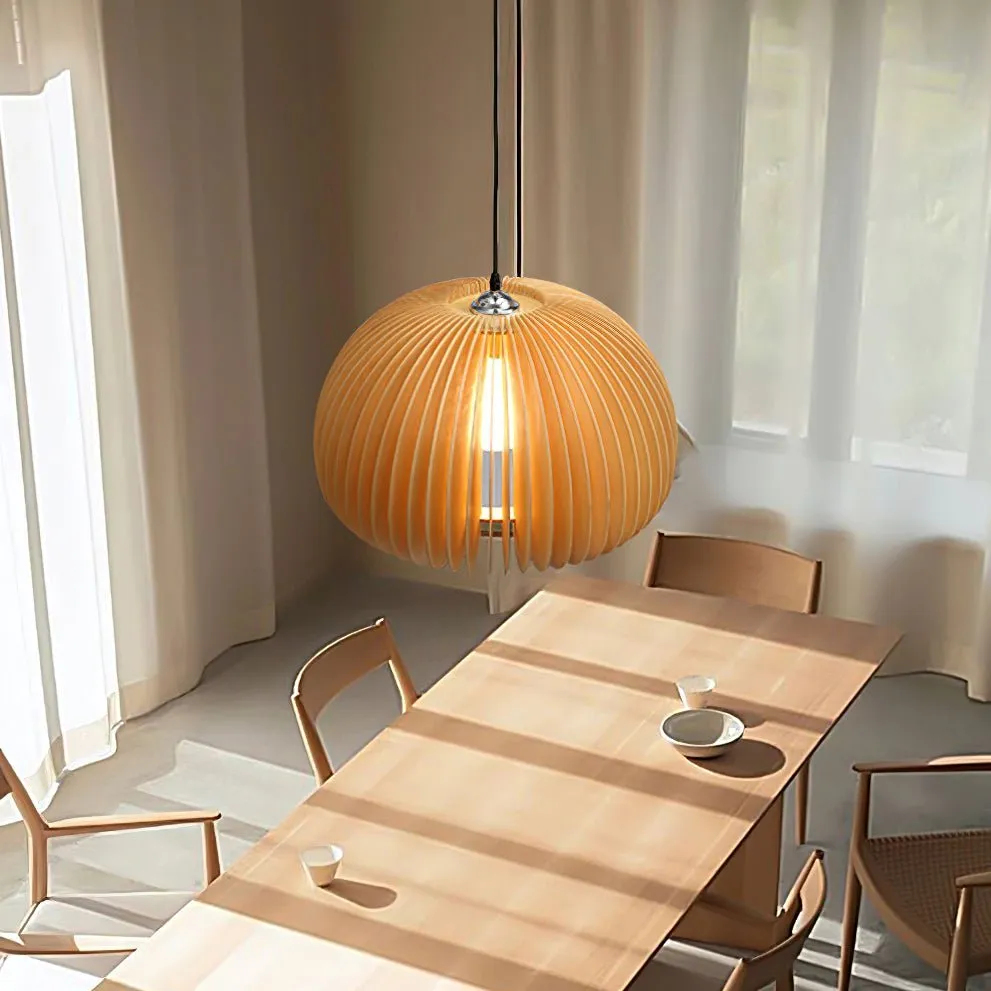 Wooden Pumpkin Pendant Lamp