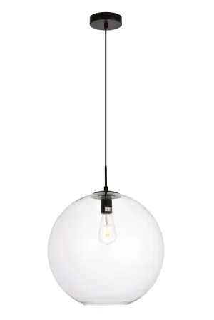 ZC121-LDPD2112 - Living District: Placido Collection Pendant D15.7 H16.5 Lt:1 Black and Clear Finish